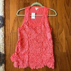 Pink laced tank